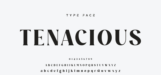 Obraz premium Lettering Minimalist Fashion. Elegant alphabet letters serif font and number. Typography fonts regular uppercase, lowercase.