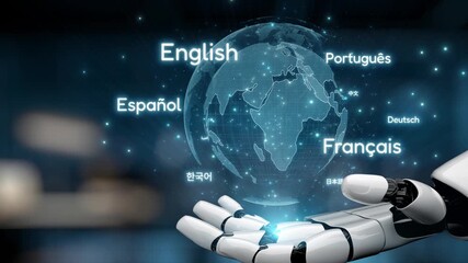 AI artificial intelligence bridges global language communication with multilingual virtual assistants, real-time languages translation, and digital tools for cultural connectivity. Epoch - Powered by Adobe