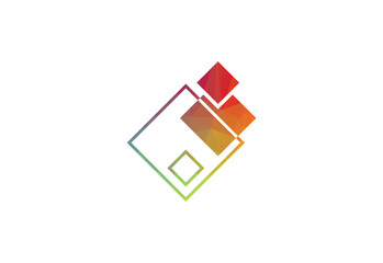 Low poly with Floor tiles logo design, Vector design, Concept