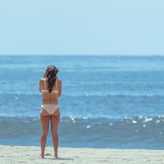 Girls having fun at the beach