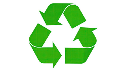Obraz premium Green recycling symbol on black background