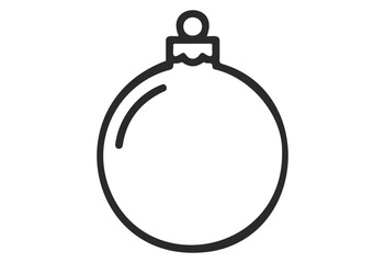 Obraz premium Minimalist outline of a christmas ornament icon in black and white - stock vector