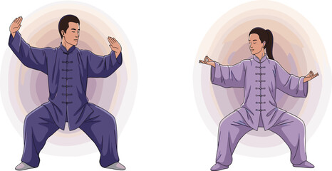 Tai Chi martial arts training, traditional Chinese exercise, balance and focus, wellness movement, cultural fitness, meditation, slow motion pose