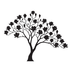 Magnolia Tree Silhouette Vector Illustration