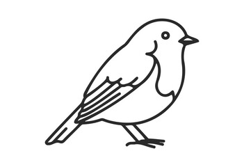 Obraz premium Outline drawing of a bird: simple line art of small avian - stock vector