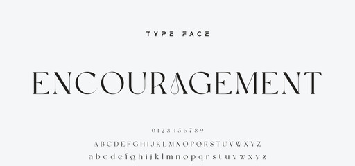 Fototapeta premium Elegant Font Uppercase and Number. Classic Lettering Minimal Fashion Designs. Typography modern serif fonts regular decorative vintage concept. vector illustration.