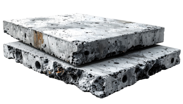 Two concrete slabs stacked