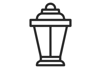 Minimalist black and white street lamp icon illustration - stock vector