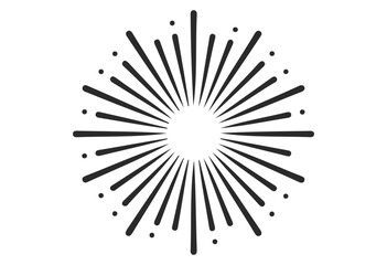 Obraz premium Starburst light theme with radiating lines and dots in circular design - stock vector