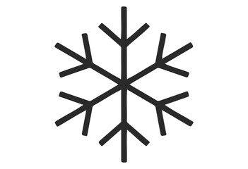 Simple black snowflake icon - stock vector