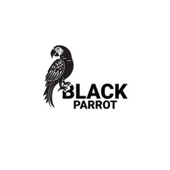 Fototapeta premium Black parrot illustration design