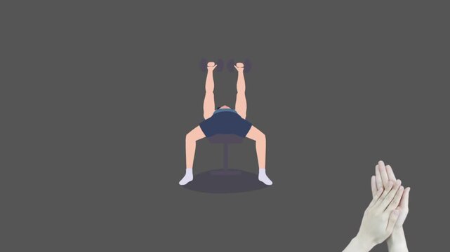 new technology workout gym cartoon animation video.