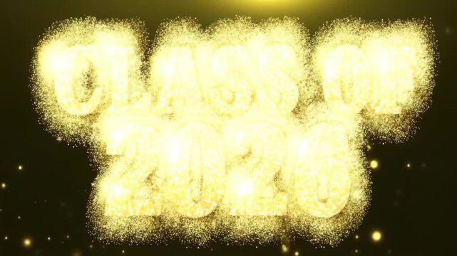 Celebration of achievements with glittering gold Class of text for the graduating class of 2026 at a memorable graduation ceremony
