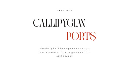 Fototapeta premium Elegant Modern beauty font alphabet logo. Typography beautiful luxury minimal elegant serif fonts fashion wedding vintage retro logos. vector illustration.