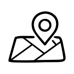 Location doodle vector icon