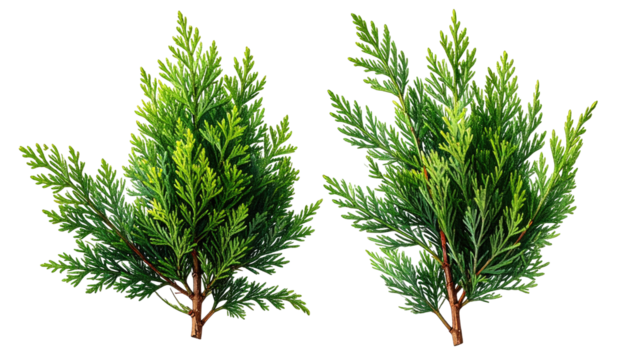 Two sprigs of vibrant green foliage