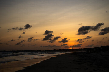 A view of the sunset on the Indina Ocena beach along Lamu Island