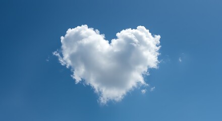 Heart shaped cloud blue sky