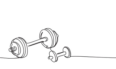 Line Art Dumbbell and Hand Weight Illustration