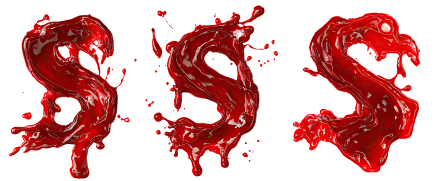 Blood-red, liquid-like "SSS" letters