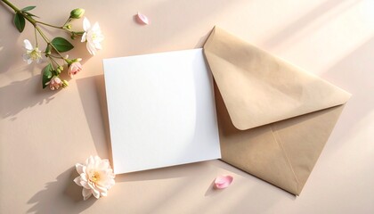 Vintage photo album with a blank note card, old rose and grunge paper texture