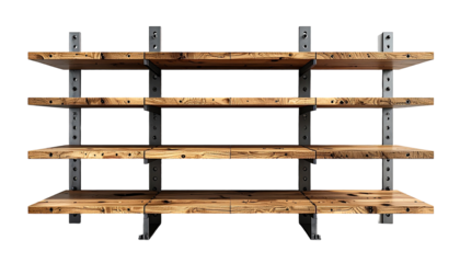 Industrial style wooden shelving unit