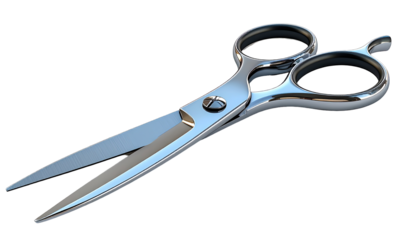 Metallic hairdressing scissors
