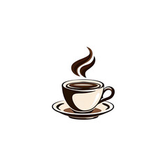 Stylized coffee cup with steam