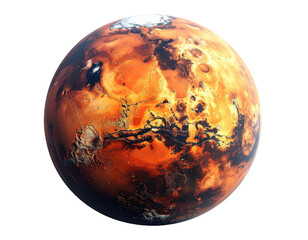 Fototapeta premium A fiery, detailed view of a planet