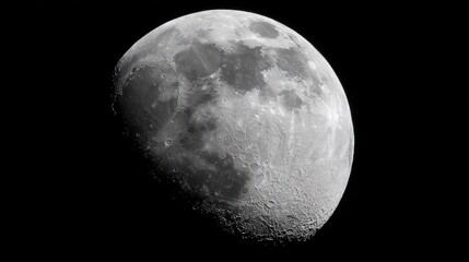 Close-up of a gibbous moon