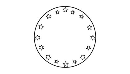 Circular graphic design with multicolored dots