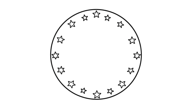 Circular graphic design with multicolored dots