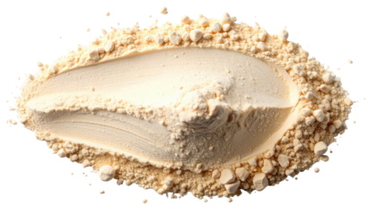 Pale yellow powder shaped like a scoop