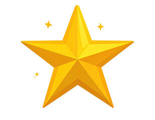 Fototapeta premium A golden star with sparkling highlights