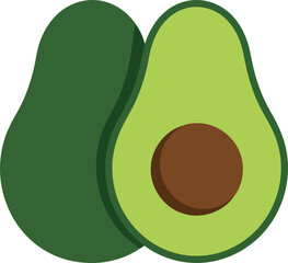 Vibrant avocado halves fresh healthy food icon vector vector