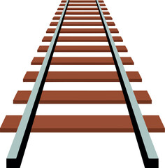 Abstract perspective train tracks industrial transportation forward motion vector