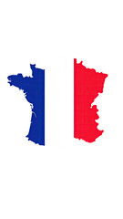 France map with flag colors