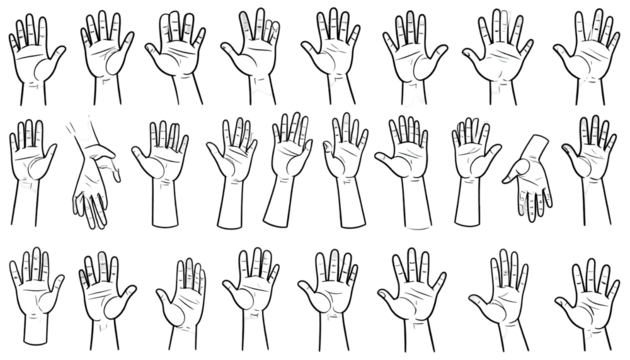 Collection of various hand poses
