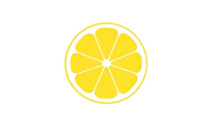 A stylized, graphic illustration of a lemon slice, cut to reveal the segments.