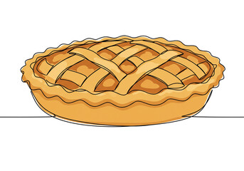 Delicious golden baked apple pie with lattice crust evokes comfort and homemade goodness