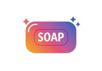 Sparkling clean soap bar with vibrant gradient and glinting stars, promoting hygiene and freshness