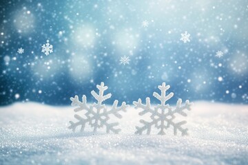Winter background with white snowflakes cold frosty season Christmas design