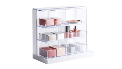 Clear acrylic makeup organizer with multiple compartments
