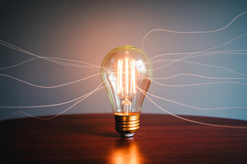 light bulbs concept AI-powered creative idea with innovative technology and creativity, Concept of idea and innovation.archiving system with access control.