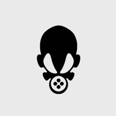 Abstract Gas Mask Skull Vector Icon