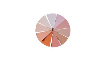 A circular color palette displaying a range of light peach, beige, and rose tones