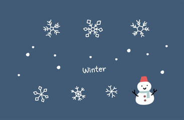 雪の結晶の手描き風ベクターイラスト