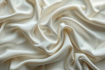 Obraz premium Elegant White Fabric Texture Draped in Soft Waves and Curves