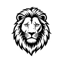 Obraz premium Illustration of a head of lion. Lion head mascot. Design element for logo, label, sign, poster, card. Vector illustration