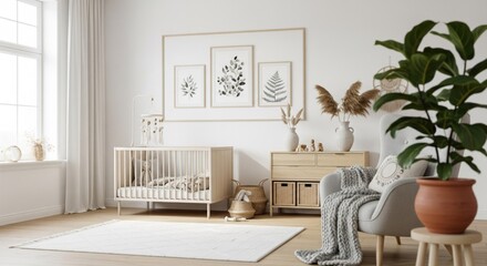 Cozy nursery with natural decor